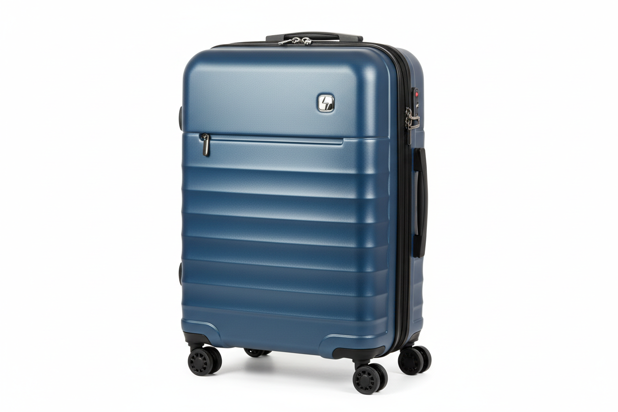 Generate a n image of a blue suitcase